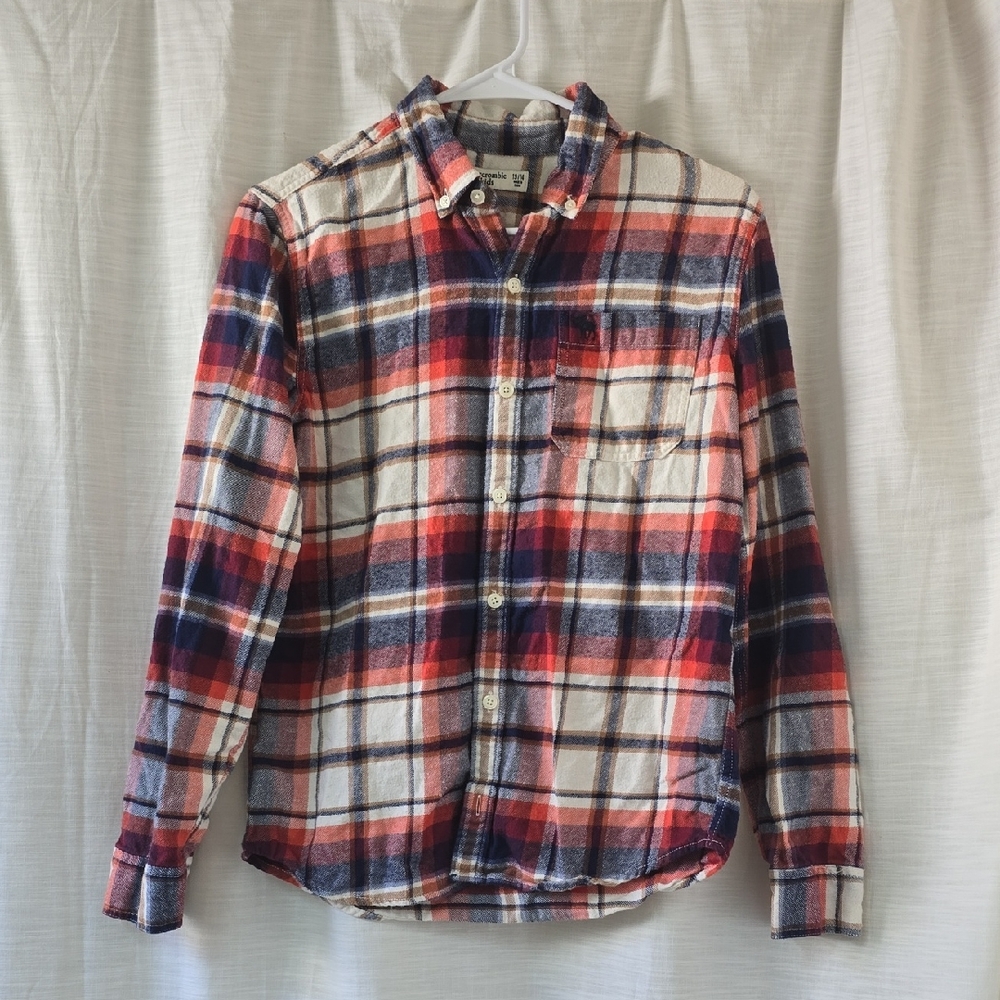 Abercrombie Kids Multicolor Plaid 13/14 Button-Down Shirt